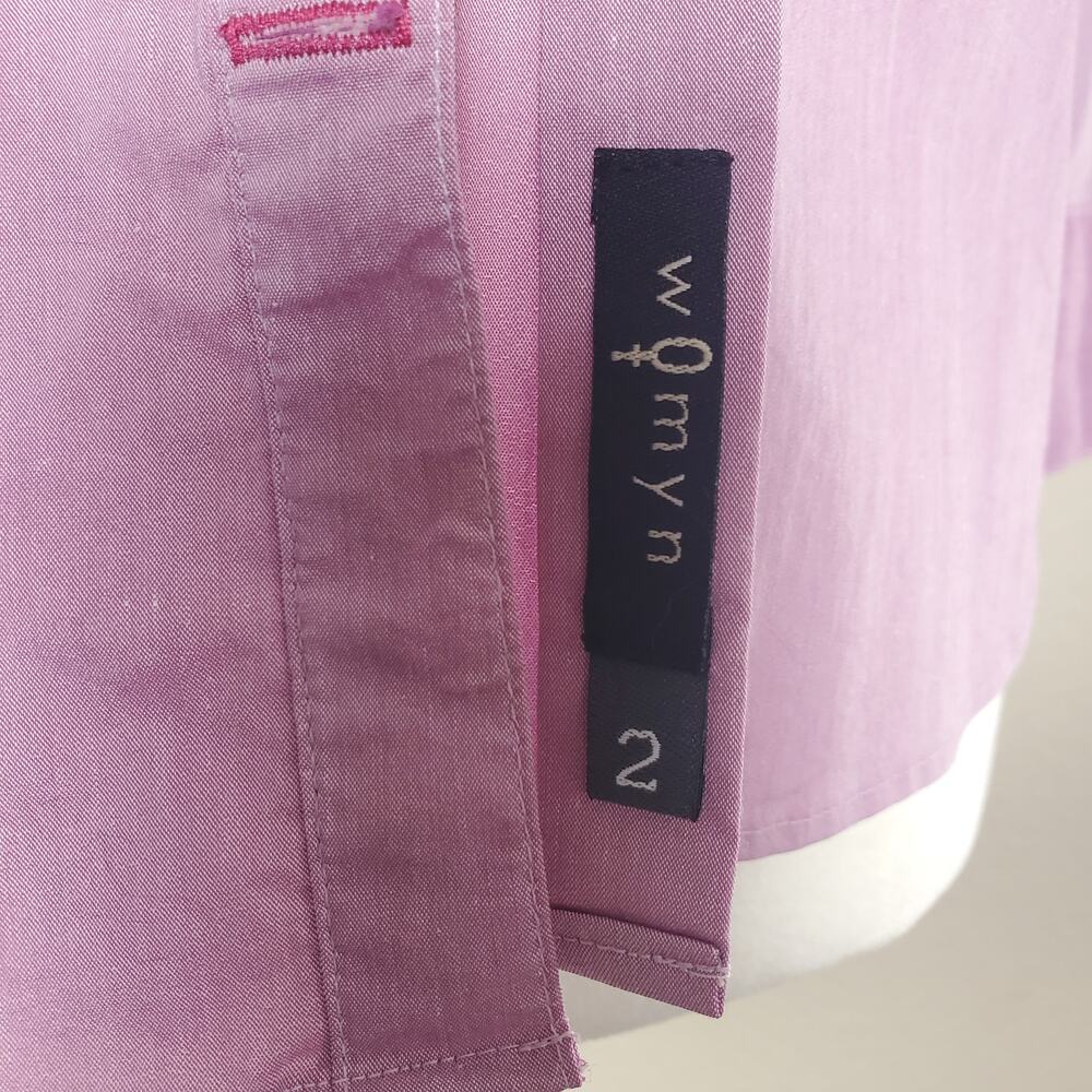 Womyn Pink Collared Blouse 2 - Picture 6 of 7